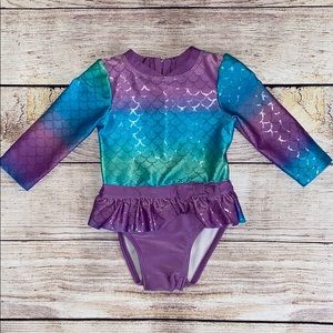 🟠 4/$25 Cat & Jack Baby Girls Mermaid Swimsuit 9M
